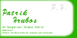 patrik hrubos business card